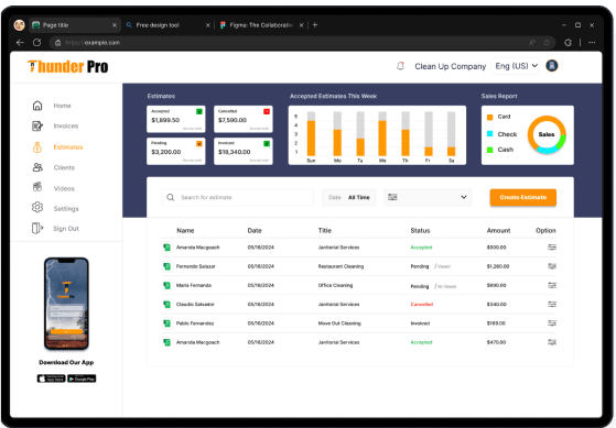 Thunder pro dashboard